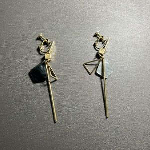 Gold Geometric Clip-On Earrings | Modern Angular Earrings